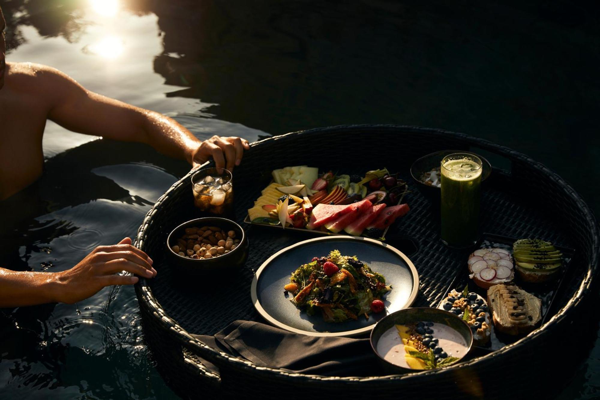 Minos Palace Resort - Adults Only Ágios Nikólaos Екстериор снимка Floating breakfast at Four Seasons Resort, Maldives